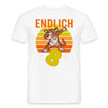 8 Geburtstag Löwe Tiger witzig 8 Jahre Junge - Männer T-Shirt - Weiß - Vorne - AI Model Male 178 dark (178cm)