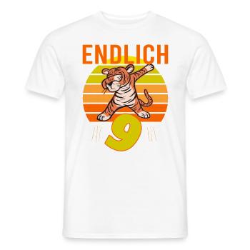 9 Geburtstag Löwe Tiger witzig 9 Jahre Junge - Männer T-Shirt - Weiß - Vorne - AI Model Male 178 dark (178cm)