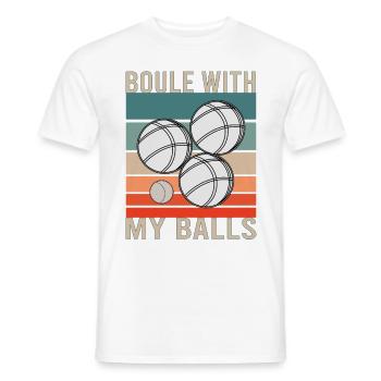 Boule Boccia Ball Sports Petanque Balls Game - Men's T-Shirt - white - Front - AI Model Male 178 dark (178cm)