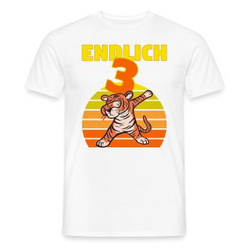 3 Geburtstag 3 Jahre Löwe Tiger witzig Junge - Männer T-Shirt - Weiß - Vorne - AI Model Male 178 dark (178cm)