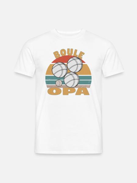 Boule Boccia Kugelsport Petanque Spiel Rentner Opa - Männer T-Shirt - Weiß