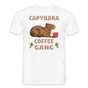 Cappybara Capybara Coffee Capybara Fans - Men's T-Shirt - white - Front - AI Model Male 178 dark (178cm)
