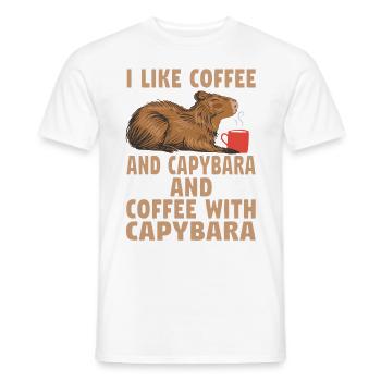Wasserschwein Capybara Cappybara Kaffee Coffee - Men's T-Shirt - white - Front - AI Model Male 178 dark (178cm)