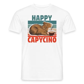 Capybara Capybara Coffee Cappybara Fans - Men's T-Shirt - white - Front - AI Model Male 178 dark (178cm)