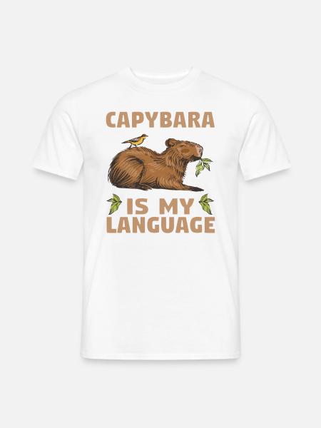 Wasserschwein Capybara Fan Club Cappybara -fanit - Miesten T-paita - valkoinen