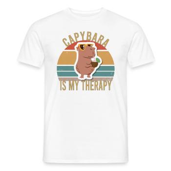 Wasserschwein Capybara Fan Club Cappybara Fans - Men's T-Shirt - white - Front - AI Model Male 178 dark (178cm)