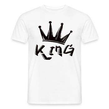 Krone Mit Schriftzug King - Männer T-Shirt - Weiß - Vorne - AI Model Male 178 dark (178cm)