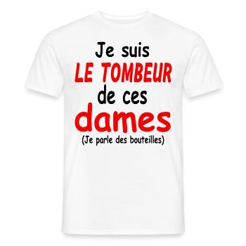 Le tombeur de ces dames tee shirt apéro - T-shirt homme - blanc - Devant - AI Model Male 178 dark (178cm)