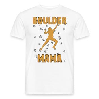 Bouldering Mama Boulder Mutti Boulderer Mother's Day - Men's T-Shirt - white - Front - AI Model Male 178 dark (178cm)