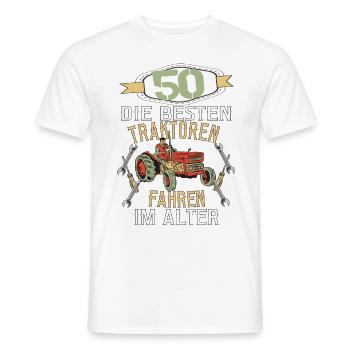 50 Geburtstag Traktor Treker Bauer Trecker Rentner - Männer T-Shirt - Weiß - Vorne - AI Model Male 178 dark (178cm)
