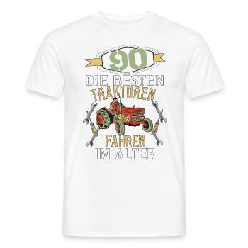 90 Geburtstag Traktor Treker Bauer Trecker Rentner - Männer T-Shirt - Weiß - Vorne - AI Model Male 178 dark (178cm)