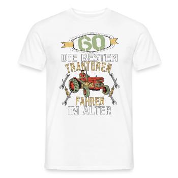 60 Geburtstag Traktor Treker Bauer Trecker Rentner - Männer T-Shirt - Weiß - Vorne - AI Model Male 178 dark (178cm)