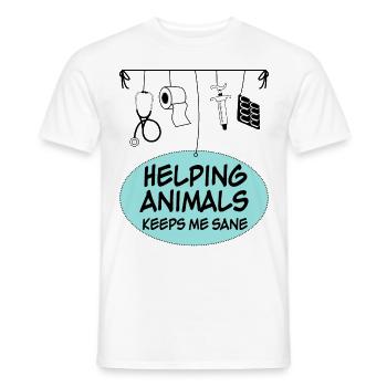 Vétérinaire Assistant(e) Vétérinaire - T-shirt homme - blanc - Devant - AI Model Male 178 dark (178cm)