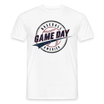Baseball Men Women Kids Player Pitcher Softball - Männer T-Shirt - Weiß - Vorne - AI Model Male 178 dark (178cm)