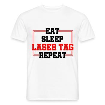 Eat Sleep Laser Tag Repeat Lasertag Player Laserga - Männer T-Shirt - Weiß - Vorne - AI Model Male 178 dark (178cm)