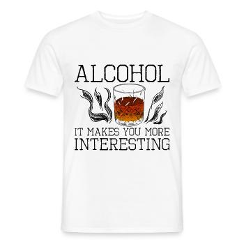 Alcohol, It Makes You More Interesting 2 - Männer T-Shirt - Weiß - Vorne - AI Model Male 178 dark (178cm)