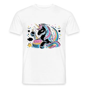 Unicorn Cupcake Heart Baker Baking Bake Cupcakes - Men's T-Shirt - white - Front - AI Model Male 178 dark (178cm)