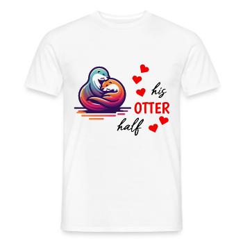Otter half liebe geschenk - Männer T-Shirt - Weiß - Vorne - AI Model Male 178 dark (178cm)
