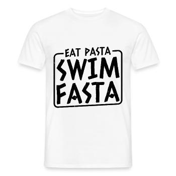 Eat Pasta Swim Fasta 14 - Men's T-Shirt - white - Front - AI Model Male 178 dark (178cm)