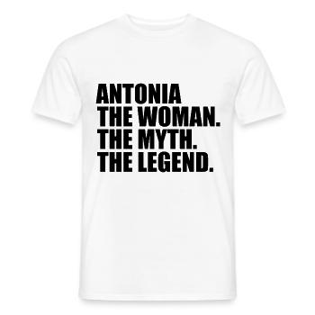 Woman Myth Legend Name Antonia - Men's T-Shirt - white - Front - AI Model Male 178 dark (178cm)