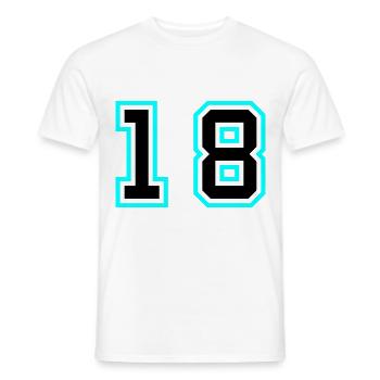 18 Zahl symbol - Männer T-Shirt - Weiß - Vorne - AI Model Male 178 dark (178cm)