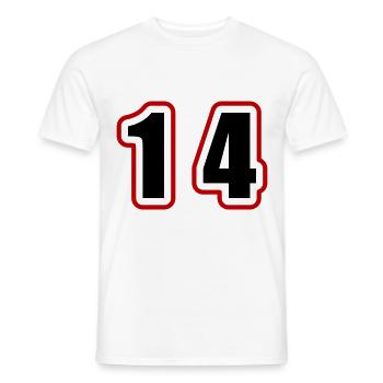 14 Number College - Men's T-Shirt - white - Front - AI Model Male 178 dark (178cm)