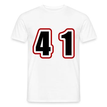 41 Number College - Men's T-Shirt - white - Front - AI Model Male 178 dark (178cm)