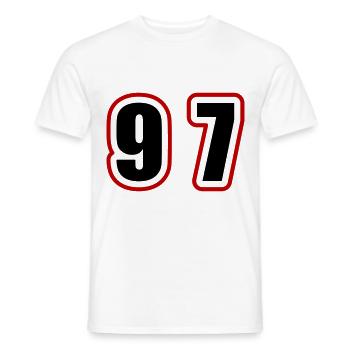 97 Number College - Men's T-Shirt - white - Front - AI Model Male 178 dark (178cm)