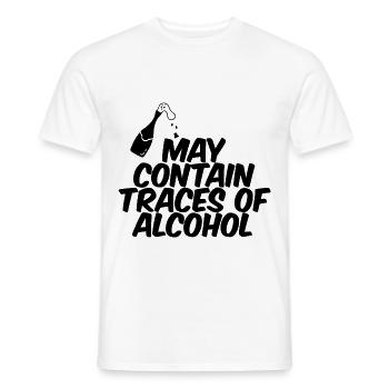 May Contain Traces Of Alcohol 2 - Men's T-Shirt - white - Front - AI Model Male 178 dark (178cm)