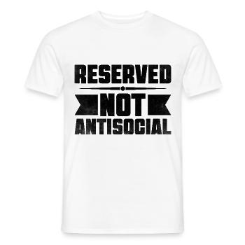 Reserved Not Antisocial Sayings For Introverts - Men's T-Shirt - white - Front - AI Model Male 178 dark (178cm)