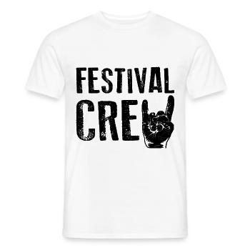 FESTIVAL CREW Party Musik Feier - Männer T-Shirt - Weiß - Vorne - AI Model Male 178 dark (178cm)