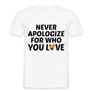 Never Apologize For Who You Love Rainbow Pride Lgb - Männer T-Shirt - Weiß - Vorne - AI Model Male 178 dark (178cm)