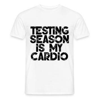 Testing Season Is My Cardio 3 - Männer T-Shirt - Weiß - Vorne - AI Model Male 178 dark (178cm)