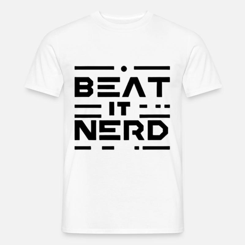Beat it Nerd 16 - Männer T-Shirt - Weiß