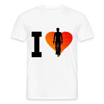 Mtb Women Cycling Bicycle Cyclist Bike - Men's T-Shirt - white - Front - AI Model Male 178 dark (178cm)
