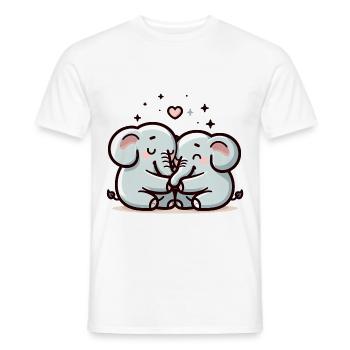 Two Elephants In Love - Männer T-Shirt - Weiß - Vorne - AI Model Male 178 dark (178cm)