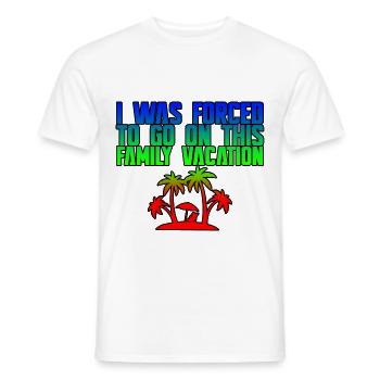 J’ai été obligé de partir en vacances en famille 3 - T-shirt homme - blanc - Devant - AI Model Male 178 dark (178cm)