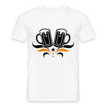 Verre à bière Chope de bière Bière - T-shirt homme - blanc - Devant - AI Model Male 178 dark (178cm)