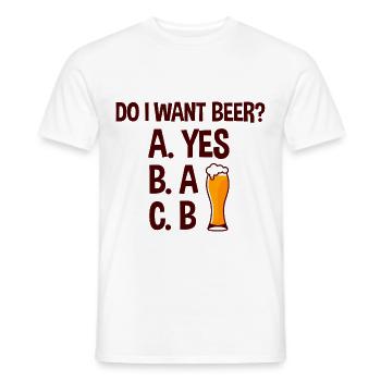 Do I Want Beer, A Yes 3 - Men's T-Shirt - white - Front - AI Model Male 178 dark (178cm)