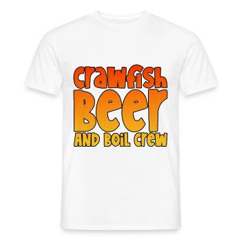 Écrevisses, bière et Crew - T-shirt homme - blanc - Devant - AI Model Male 178 dark (178cm)