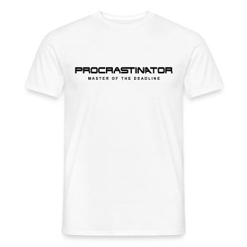 Procrastinator Master of Deadlines - Männer T-Shirt - Weiß - Vorne - AI Model Male 178 dark (178cm)