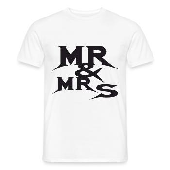 Mr und Mrs - Männer T-Shirt - Weiß - Vorne - AI Model Male 178 dark (178cm)