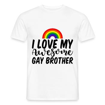 J’aime mon frère gay génial 3 - T-shirt homme - blanc - Devant - AI Model Male 178 dark (178cm)