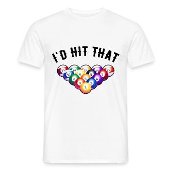 Id Hit That Billard Player Pool Billard Snooker Po - Men's T-Shirt - white - Front - AI Model Male 178 dark (178cm)