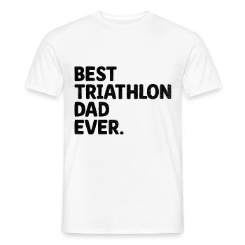 Bester Triathlon Papa aller Zeiten Schwimmen Rad Laufen Triathlet F - Männer T-Shirt - Weiß - Vorne - AI Model Male 178 dark (178cm)