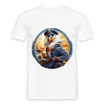 The Majestic Falcon Pilot - Men's T-Shirt - white - Front - AI Model Male 178 dark (178cm)