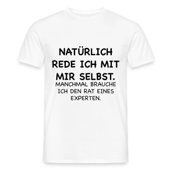 lustig Selbstgespraech Experte Geschenk - Männer T-Shirt - Weiß - Vorne - AI Model Male 178 dark (178cm)