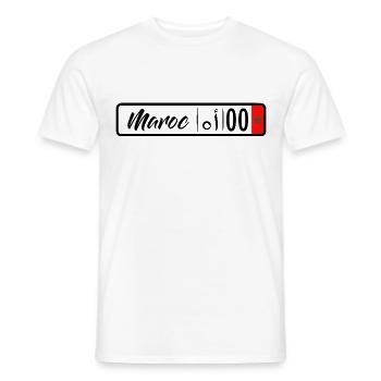 Morocco license plate - Men's T-Shirt - white - Front - AI Model Male 178 dark (178cm)
