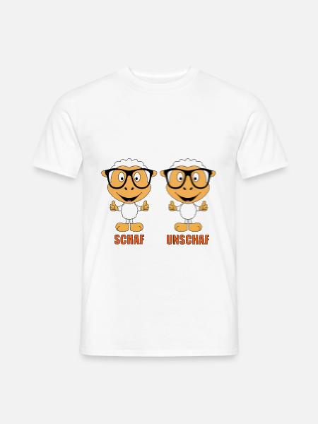 SCHAF - UNSCHAF - BRILLE - SEHTEST - OPTIKER - FUN - Männer T-Shirt - Weiß