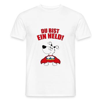 DU BIST EIN HELD! - HUND - SUPERHELD - TIERISCH - Männer T-Shirt - Weiß - Vorne - AI Model Male 178 dark (178cm)